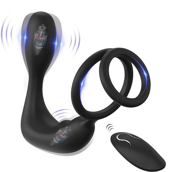 Prostate Massager Vibrating Anal Plug with Cock Ring | Delay Ejaculation & Enhance Erections